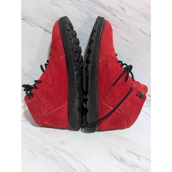 Tretorn Women's Red Suede Lace-Up Almond Toe Ankle Boots Size 8 - Picture 6 of 9